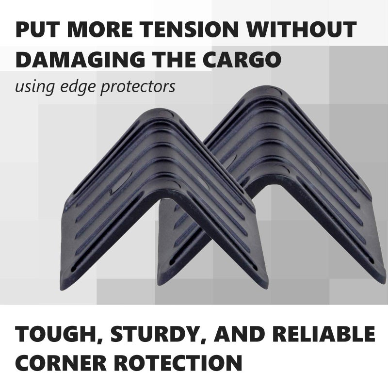 IDL Packaging 2.25" x 1.75" Plastic Edge Protectors for up to 1" Strapping, Black Color (Pack of 120) - Reusable Strap Corner Protector with Anti-Slip Ribbed Channels - Durable and Tough Strap Guards - Image 3